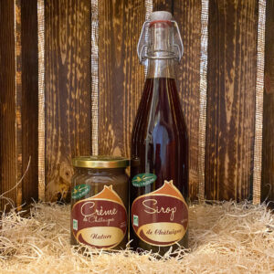 Une Crème de châtaigne Nature 360g + Un sirop de Châtaigne 500ml